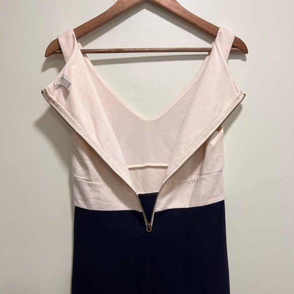 J. Crew Colorblock Sleeveless Ponte Knit Midi Dress, Navy/Ivory, Size 4 - Picture 7 of 13